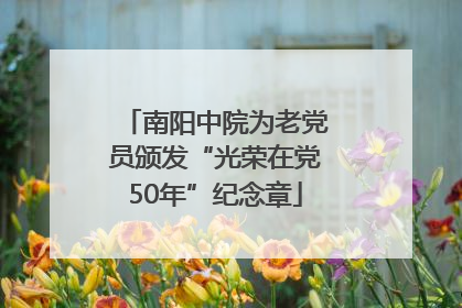 南阳中院为老党员颁发“光荣在党50年”纪念章